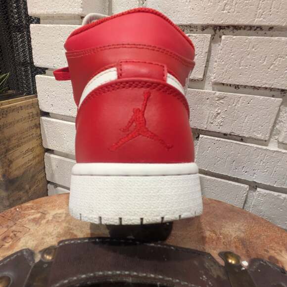 Air Jordan 1 Mid 'Gym Red 2.0' Red/White Sneakers - Picture 15 of 16